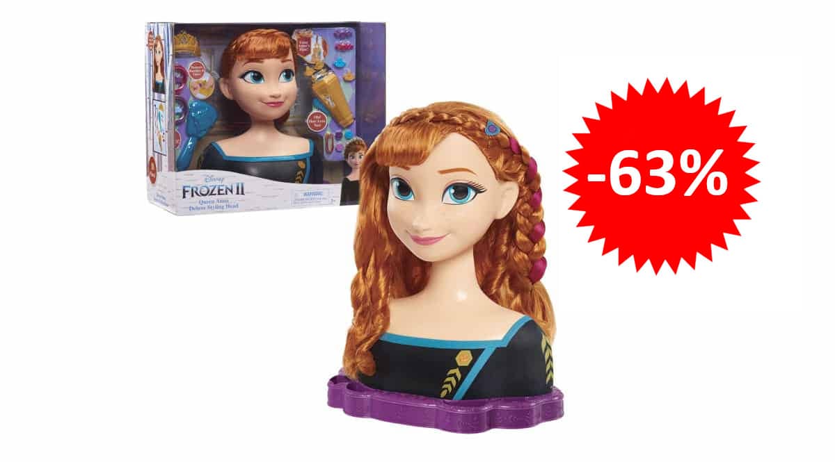 ¡Precio mínimo histórico! Famosa Disney Frozen II Busto Deluxe de Anna sólo 24 euros. 55% de descuento.