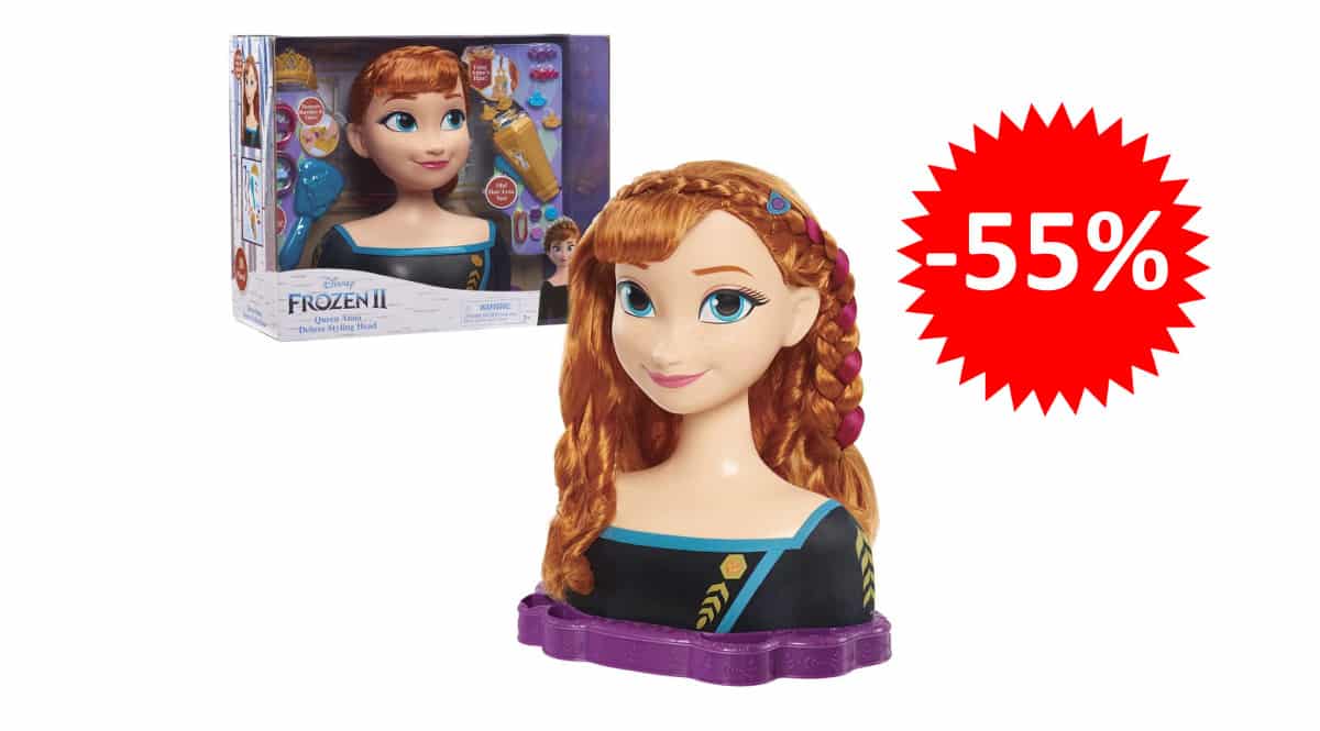 ¡Precio mínimo histórico! Famosa Disney Frozen II Busto Deluxe de Anna sólo 24.99 euros. 55% de descuento.