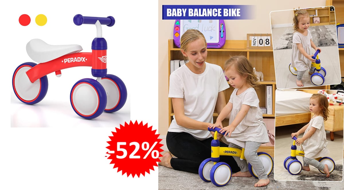 Bicicleta sin pedales Peradix barata, triciclos de marca baratos, ofertas para niños, chollo