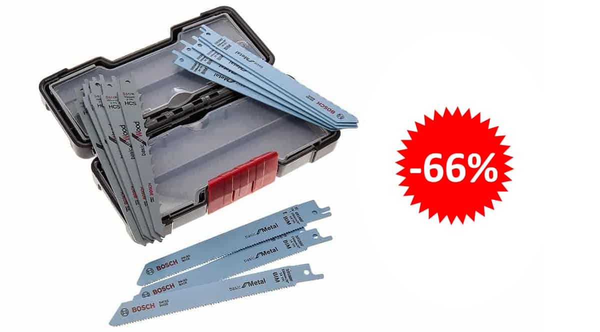 Bosch Professional Set Toughbox con 15 hojas de sierra sable baratas, herramientas baratas, ofertas en bricolaje chollo