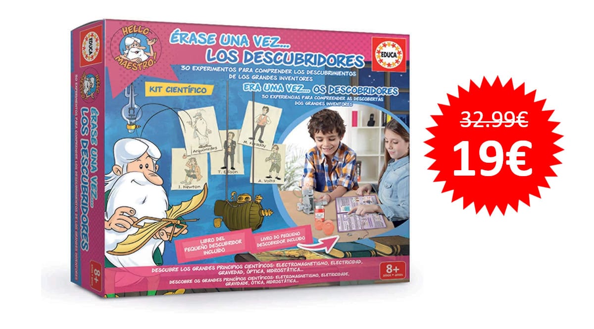 ¡¡Chollo!! Kit científico para niños ‘Érase una vez… los descubridores’ sólo 19 euros.