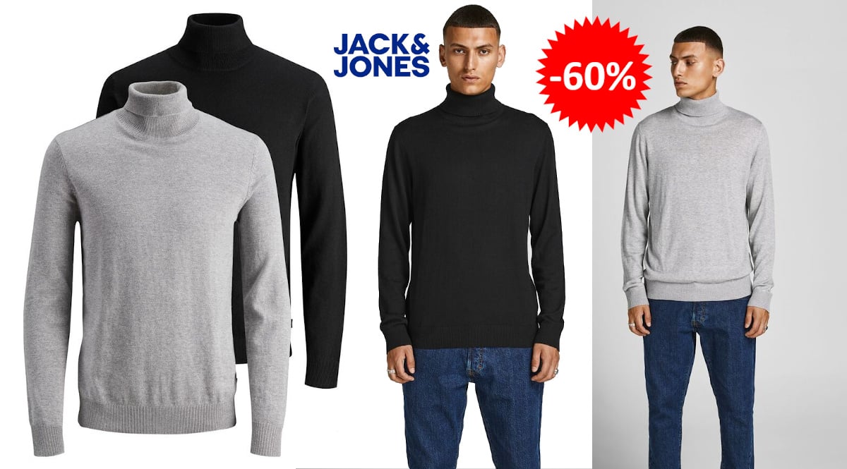 Pack de 2 jerseis Jack & Jones baratos, ropa de marca barata, ofertas en jerseis chollo