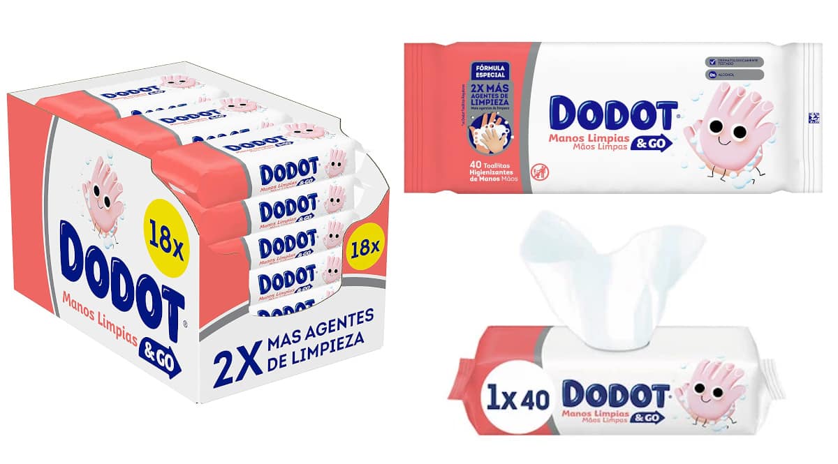 Pack de 720 toallitas Dodot Manos Limpias & Go baratas, productos para bebes baratos, ofertas en supermercado chollo
