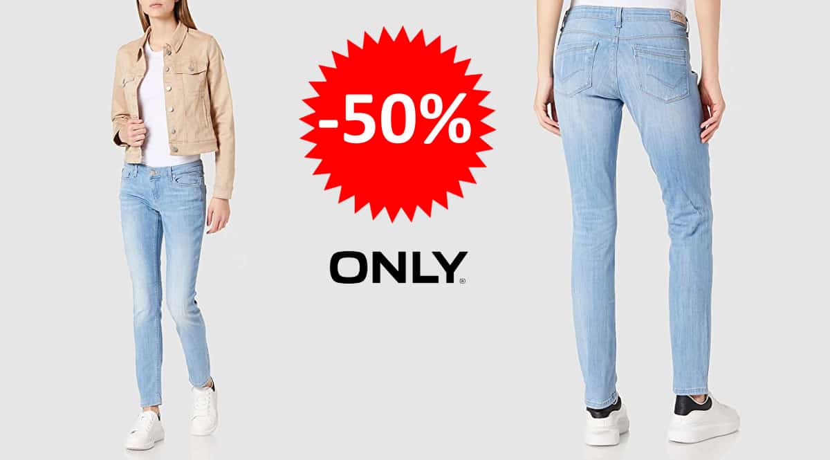¡¡Chollo!! Pantalones vaqueros para mujer Only Onlcoral SL Skinny sólo 19.99 euros. 50% de descuento.