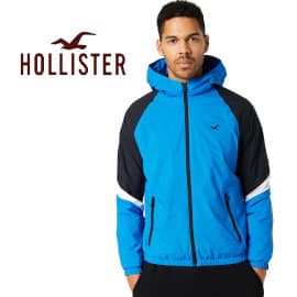 Chaqueta de entretiempo Hollister azul barata, ropa de marca barata, ofertas en chaquetas
