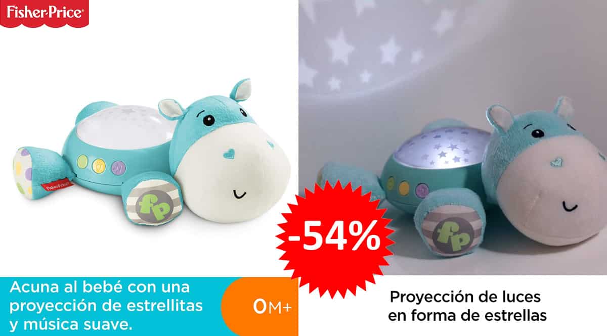 ¡¡Chollo!! Juguete musical para bebés hipopótamo dulces sueños de Fisher-Price sólo 16.95 euros. 54% de descuento.