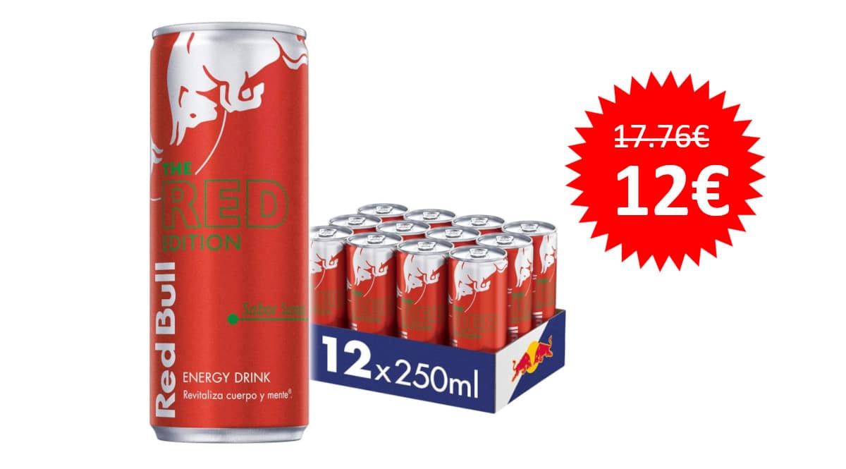 ¡¡Chollo!! 12 latas (250ml cada una) de Red Bull Sandía sólo 12 euros.