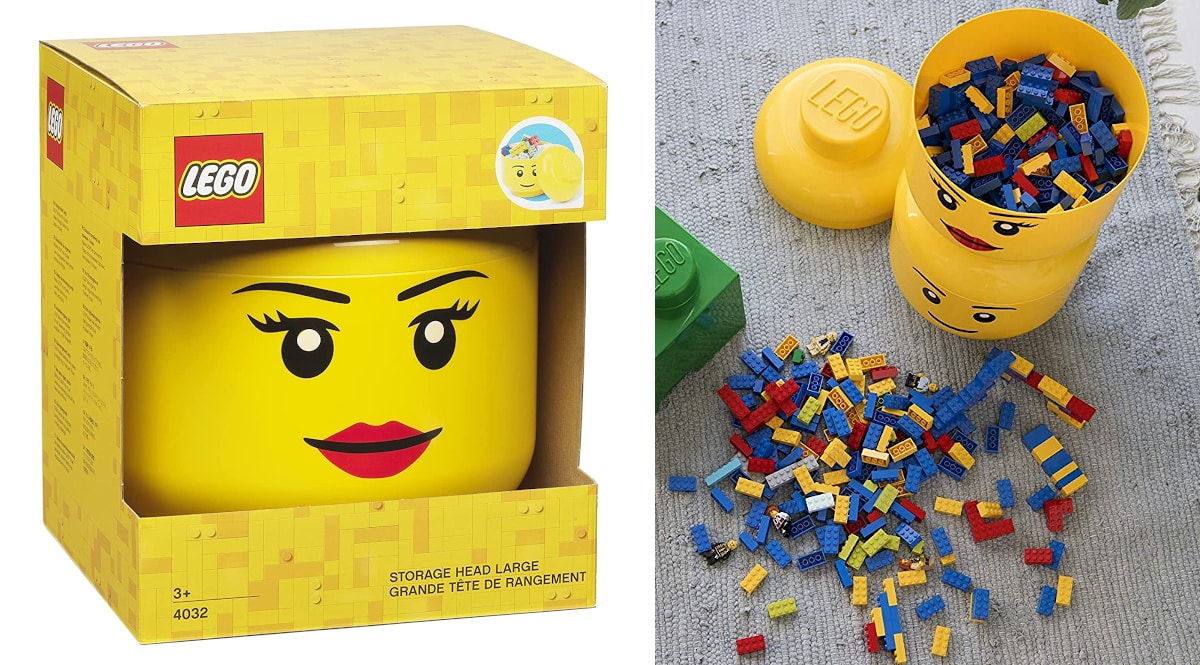 Cabeza de almacenaje LEGO barato, juguetes baratos, ofertas para niños chollo
