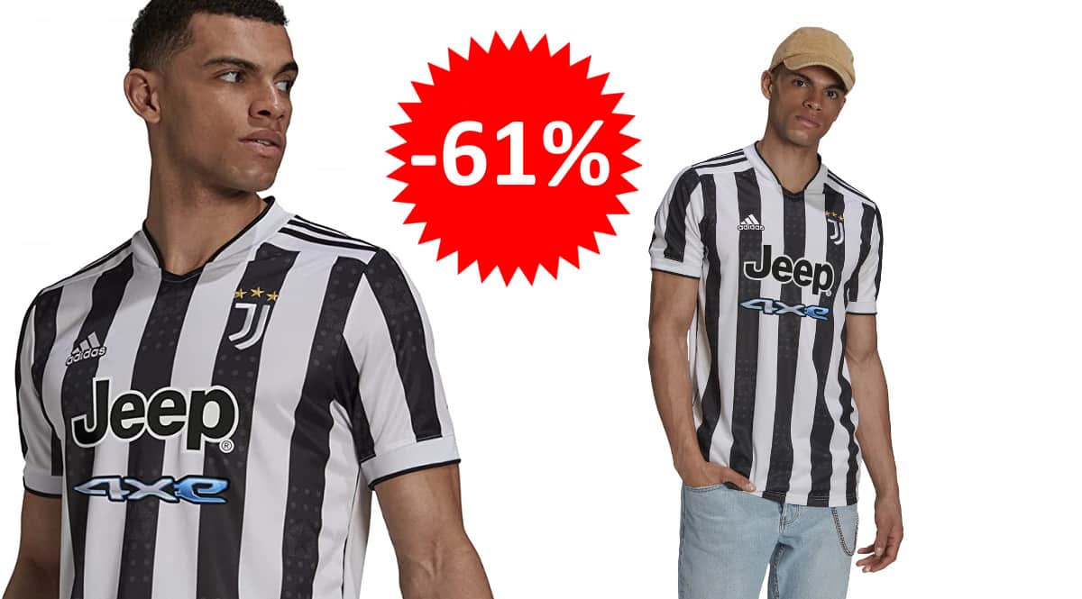 ¡¡Chollo!! Camiseta para hombre Adidas 1ª equipación de la Juventus 21/22 sólo 35 euros. 61% de descuento.