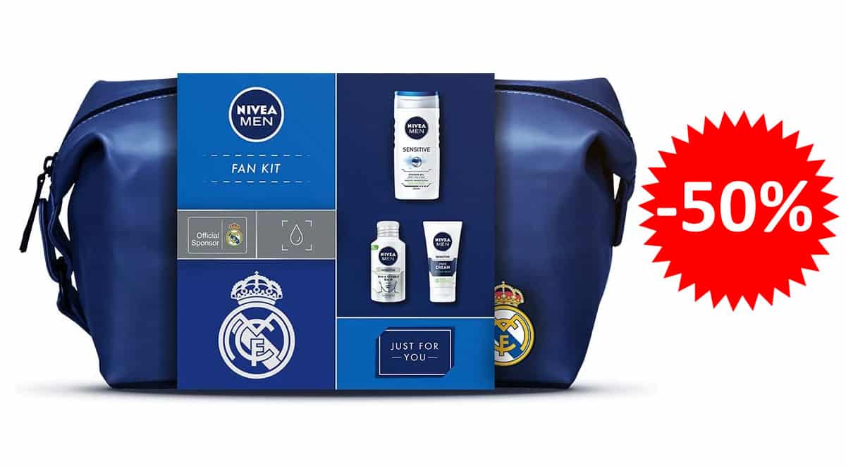 ¡Precio mínimo histórico! Kit fan Nivea Men x Real Madrid sólo 9.90 euros. 50% de descuento.