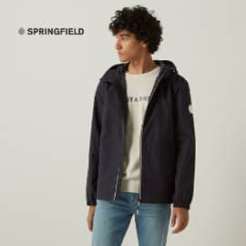 Parka básica Springfield barata, chaquetas de marca baratas, ofertas en ropa