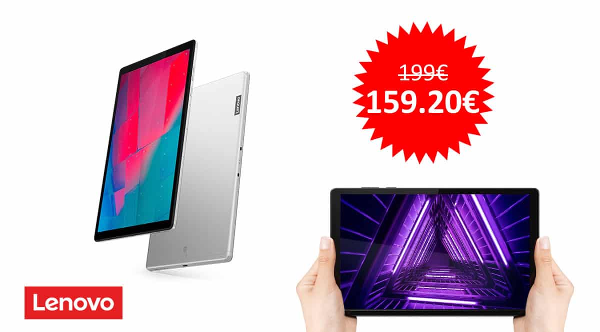 ¡Código descuento exclusivo! Tablet Lenovo Tab M10 HD (2nd Gen) 10.1″ 4GB/64GB sólo 159 euros. Te ahorras 40 euros.