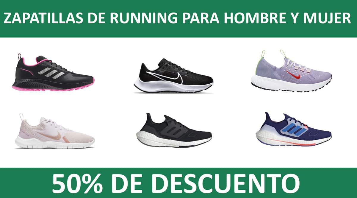 ¡¡Chollos!! 16 modelos de zapatillas de running Adidas, Nike, Puma… para hombre y mujer con el 50% de descuento en El Corte Inglés.