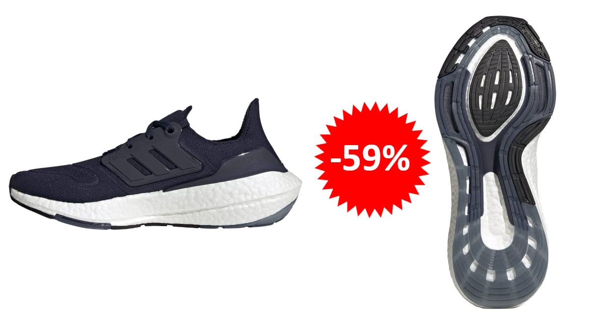 ¡Precio mínimo histórico! Zapatillas de running para mujer Adidas Ultraboost 22 sólo 77 euros. 59% de descuento.