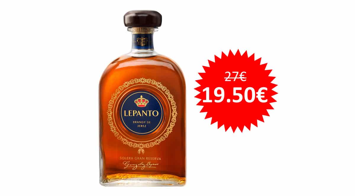 ¡¡Chollo!! Brandy de Jerez Lepanto Solera Gran Reserva sólo 19.50 euros.