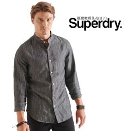 Camisa de lino Superdry barata, ropa de marca barata, ofertas en camisas