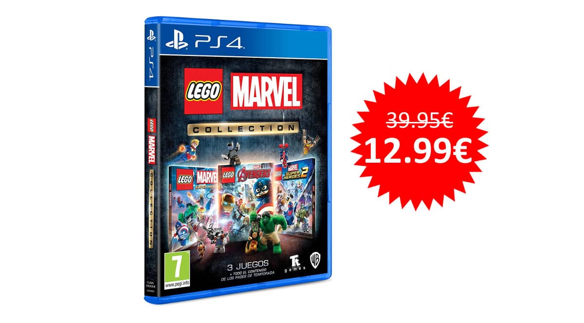 ¡Precio mínimo histórico! Juego para PS4 LEGO Marvel Collection sólo 12.99 euros. 67% de descuento.
