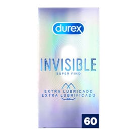 ¡Código descuento exclusivo! 60 preservativos Durex Invisible Extra Lubricados sólo 44.97 euros.