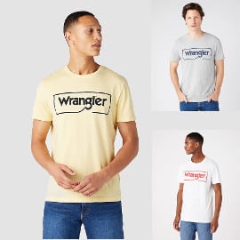 ¡¡Chollo!! Camiseta Wrangler Frame Logo sólo 9.97 euros. 50% de descuento. En 3 colores.