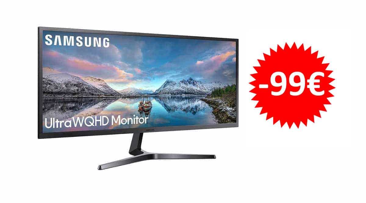 ¡Código descuento! Monitor Samsung LS34J550WQR 34″ LED UltraWide QHD sólo 279 euros. Te ahorras 99 euros.
