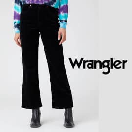 Pantalones Wrangler Mom Flare baratos, ropa de marca barata, ofertas en pantalones