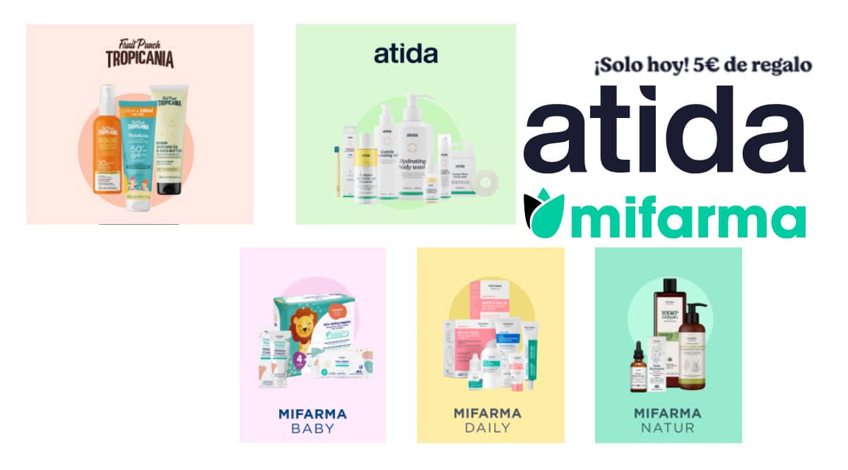 Promociones Atida Mifarma, cremas, pañales y cosméticos de de farmacia baratos, ofertas en cuidado personal y belleza, chollo