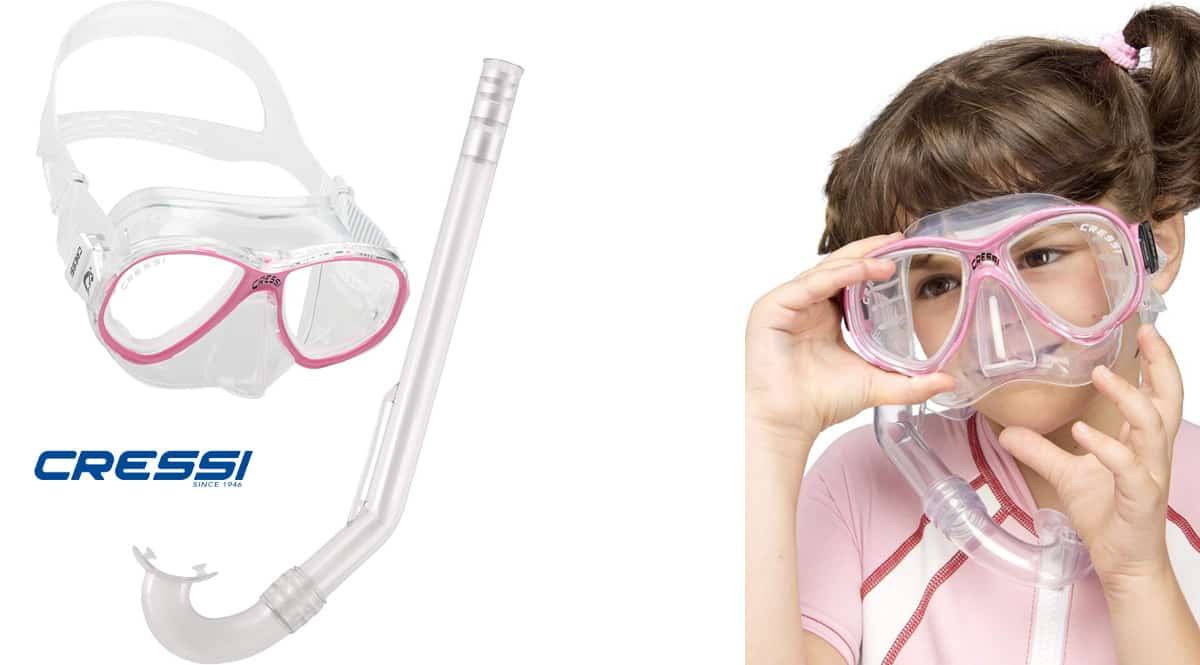 Set de buceo infantil Cressi Combo Perla barato, gafas de buceo para niños baratas, ofertas en material deportivo, chollo