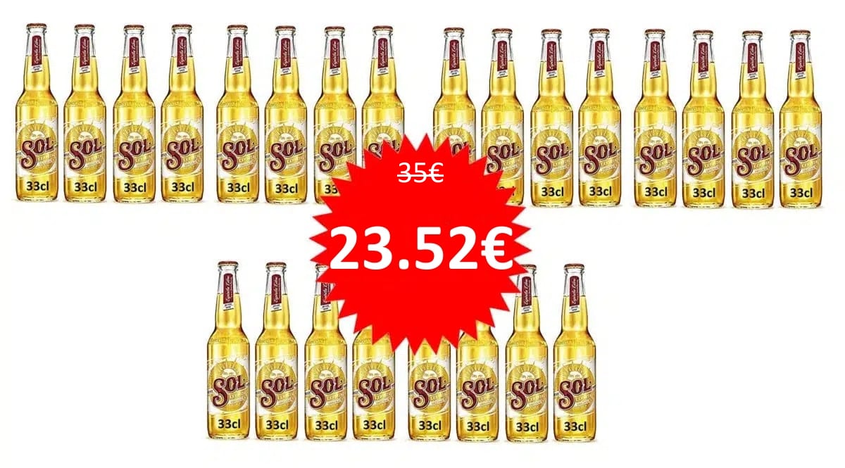 24 botellines de cerveza lager mexicana Sol baratos. Ofertas en supermercado, chollo