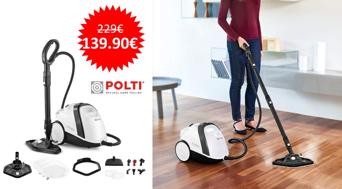 ¡Chollo Black Friday! Aspirador Polti Vaporetto Smart 120 con 14 accesorios sólo 139 euros. Te ahorras 89 euros.