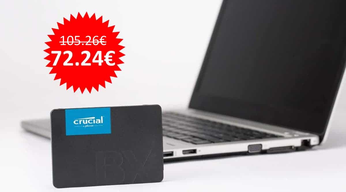 ¡¡Chollo!! Disco SSD Crucial BX500 de 1TB sólo 72 euros.