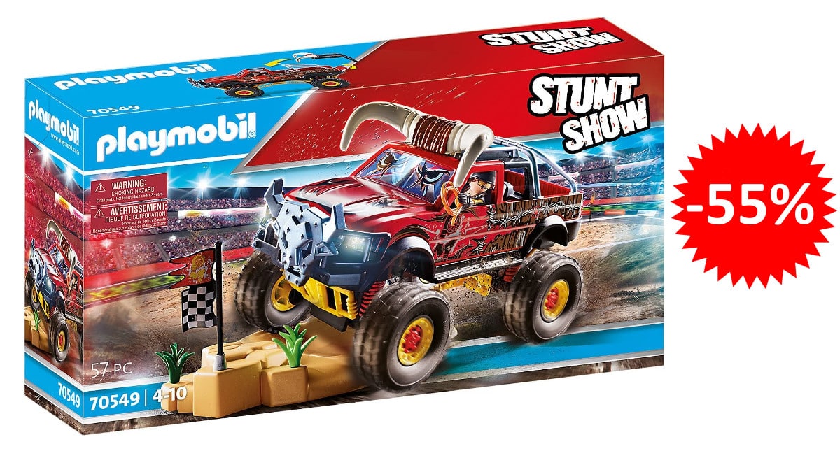 ¡Precio mínimo histórico! Playmobil Stuntshow Monster Truck Horned sólo 26 euros. 55% de descuento.