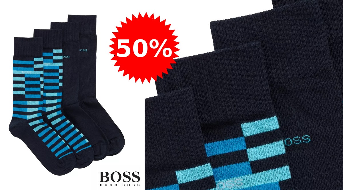 Calcetines Hugo Boss Stripe baratos, calcetines de marca baratos, ofertas en ropa, chollo