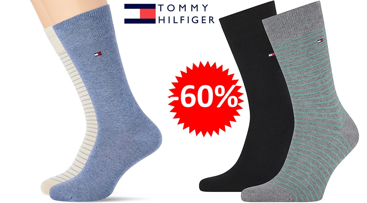 Calcetines Tommy Hilfiger Classic rayas baratos, calcetines de marca baratos, ofertas en ropa, chollo