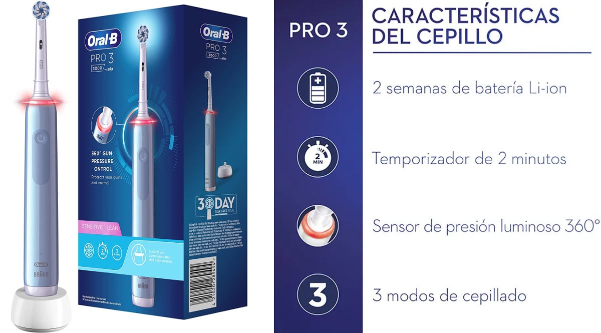 Cepillo eléctrico Oral-B PRO 3 barato, cepillos de dientes eléctricos de marca baratos, ofertas en cuidado personal, chollo