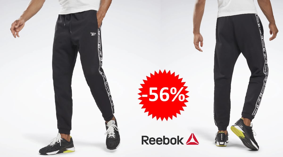 Pantalón deportivo Reebok Identity Tape barato, pantalones de marca baratos, ofertas en ropa, chollo