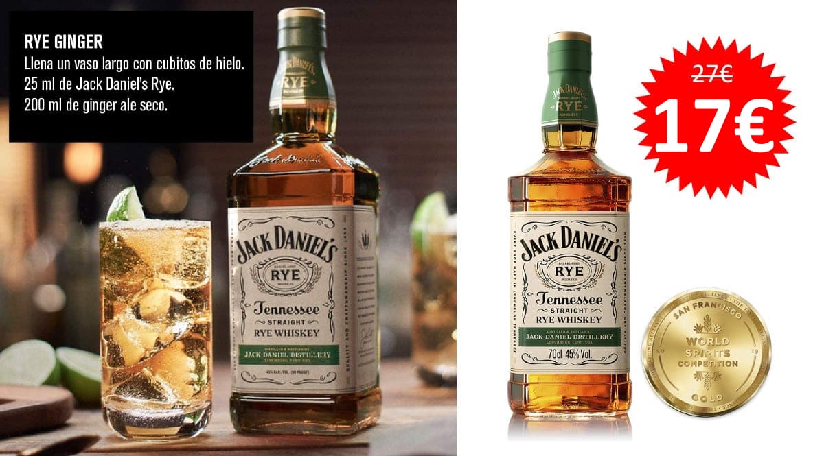 Whiksy Jack Daniel's Tennessee Rye barato. Ofertas en whisky, whisky barato, chollo