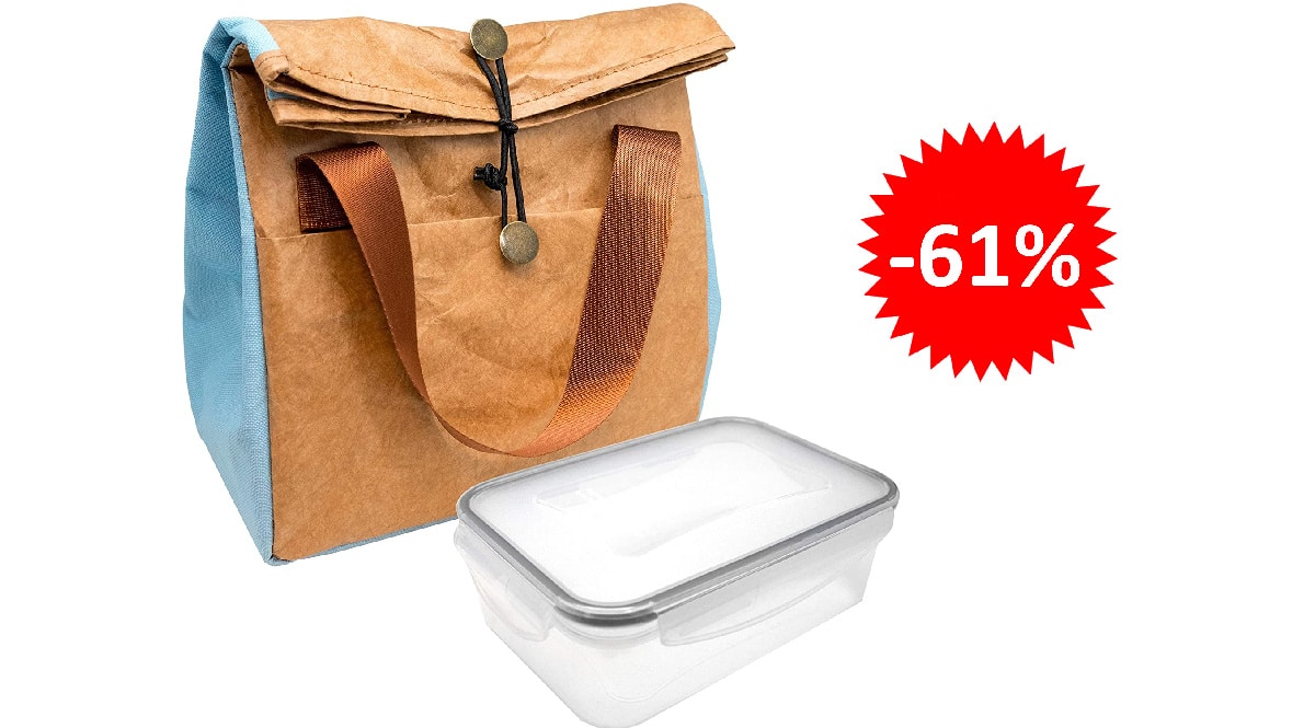 Bolsa térmica porta alimentos Nerthus + recipiente barata, bolsas baratas, ofertas para la casa chollo