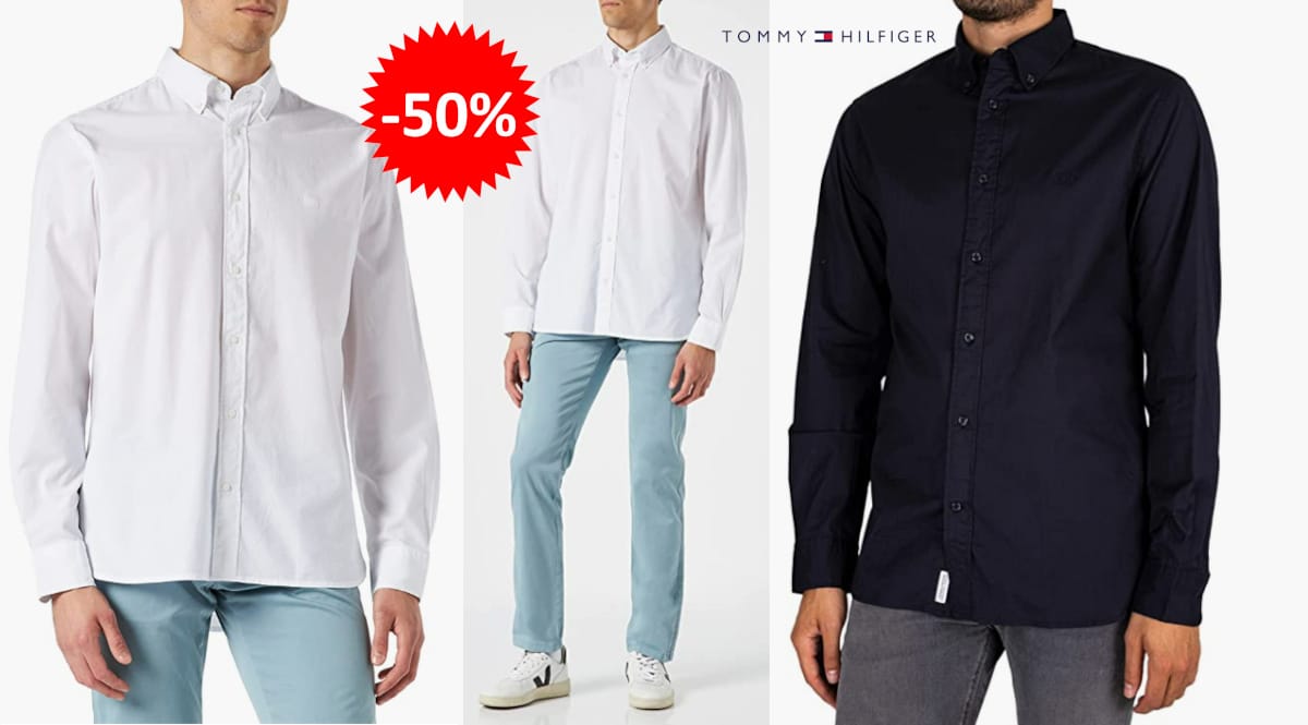 Camisa Tommy Hilfiger Natural, ropa de marca barata, ofertas en camisas chollo