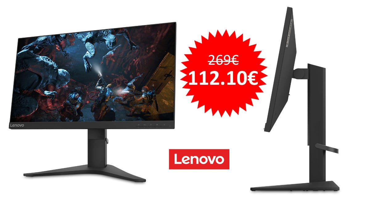 ¡Código descuento exclusivo! Monitor gaming Lenovo G25-10 de 25″ Full HD sólo 112 euros. 58% de descuento.
