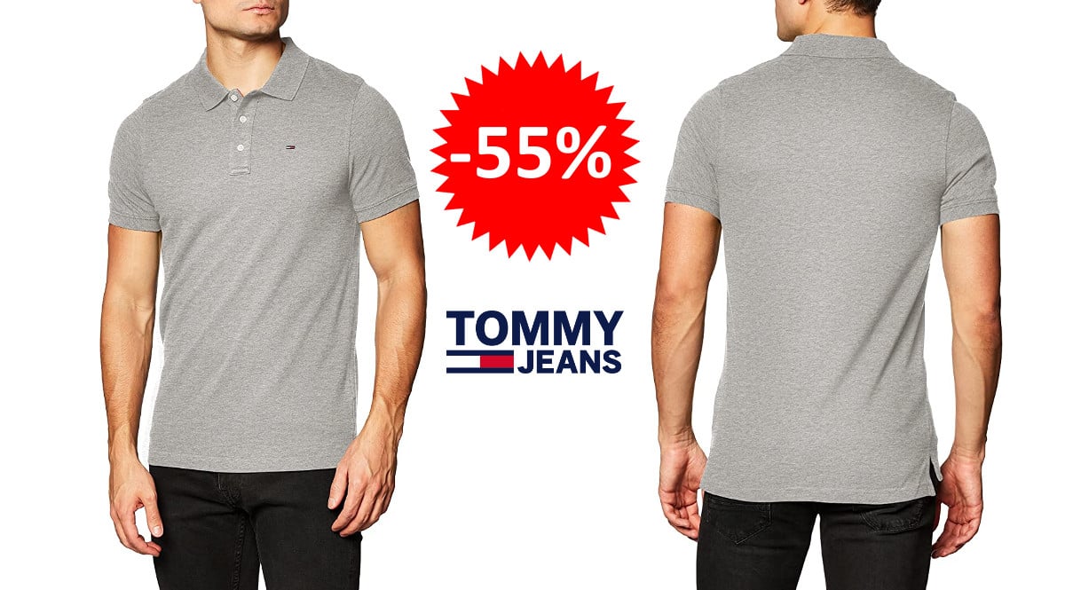 ¡¡Chollo!! Polo Tommy Jeans Organic Cotton Fine Pique Slim sólo 26.95 euros. 55% de descuento.