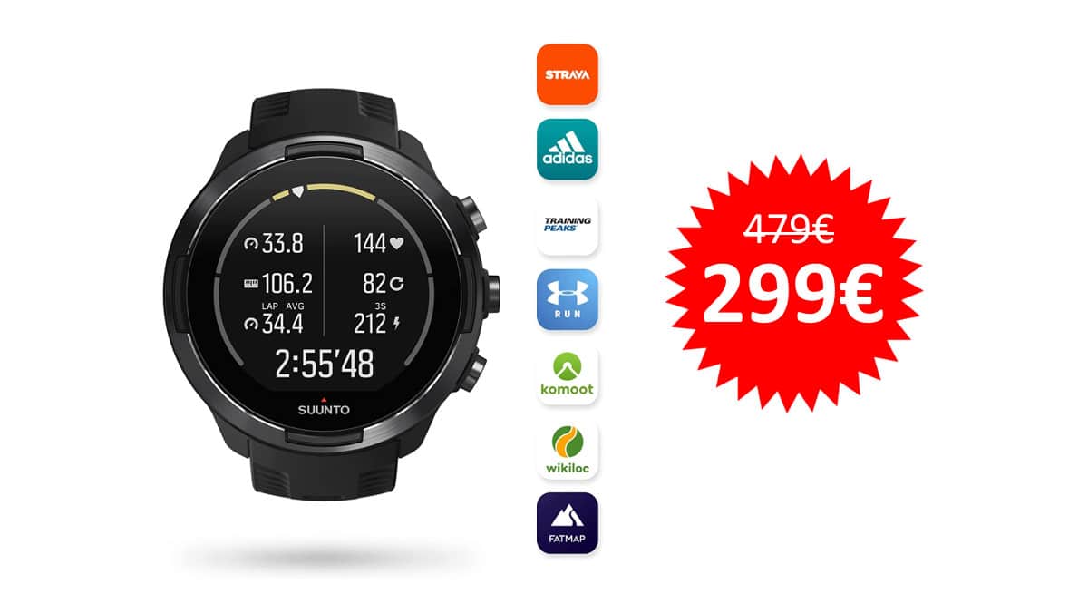 ¡Precio mínimo histórico! Reloj deportivo con GPS Suunto 9 Baro sólo 299 euros. Te ahorras 180 euros.