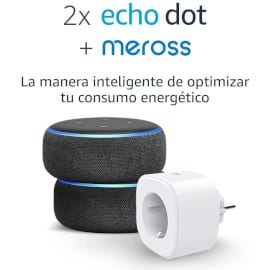 ¡Precio mínimo histórico! 2 altavoces Amazon Echo Dot (3.ª generación) + enchufe inteligente WiFi Meross sólo 34.98 euros. 60% de descuento.