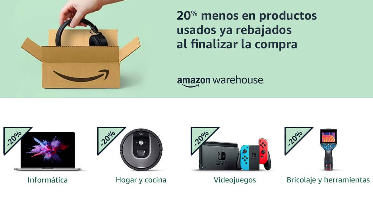 20% en productos reacondicionados Amazon, Amazon Warehouse, chollo