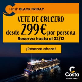 Black Friday en Costa Cruceros, cruceros baratos, ofertas en viajes