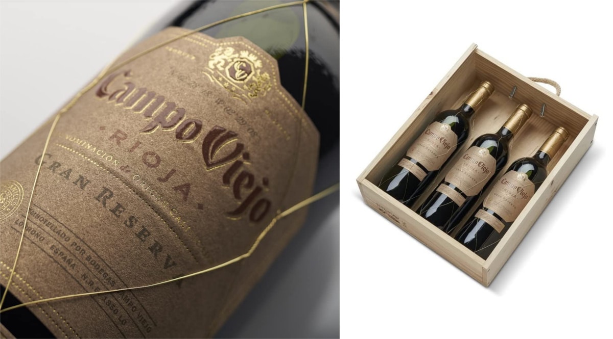 Estuche regalo con 3 botellas de vino Rioja Campo Viejo Gran Reserva barato. Ofertas en vino, vino barato, chollo