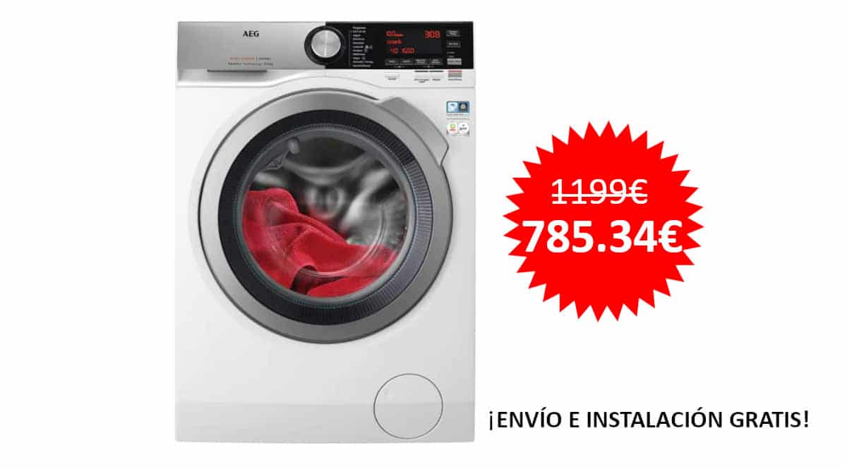 ¡Códigos descuento! Lavadora secadora de libre instalación AEG Serie 8000 Ökomix de 10kg sólo 785 euros. Te ahorras 413 euros. ¡Envío e instalación gratis!