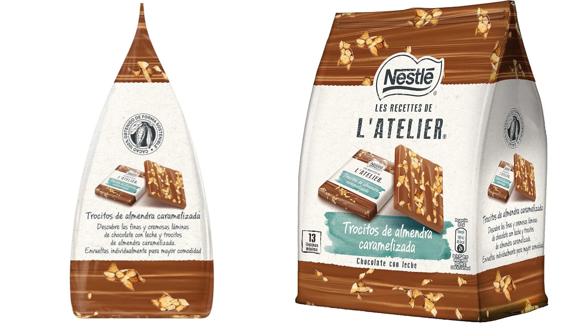 Pack de 6 bolsas de chocolate con leche y almendras Nestlé Les Recettes barato, chocolate barato, ofertas en supermercado chollo