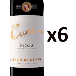 ¡¡Chollo!! 6 botellas de Cune Gran Reserva 2017 D.O.Ca. Rioja sólo 44 euros. 63% de descuento.