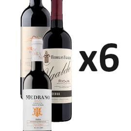 ¡¡Chollo!! 6 botellas de vino tinto D.O. Ca. Rioja Reserva y Gran Reserva sólo 39 euros. 59% de descuento.