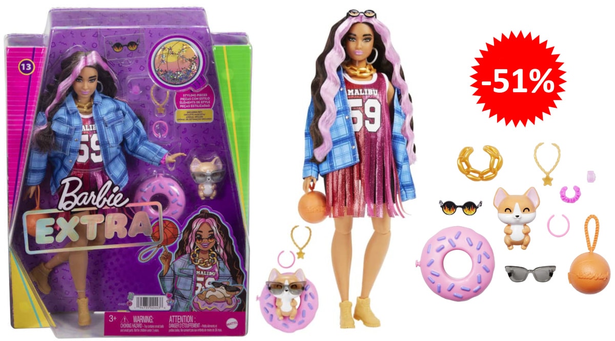 Barbie Extra Muñeca y mascota barata, juguetes baratos, ofertas para niños chollo
